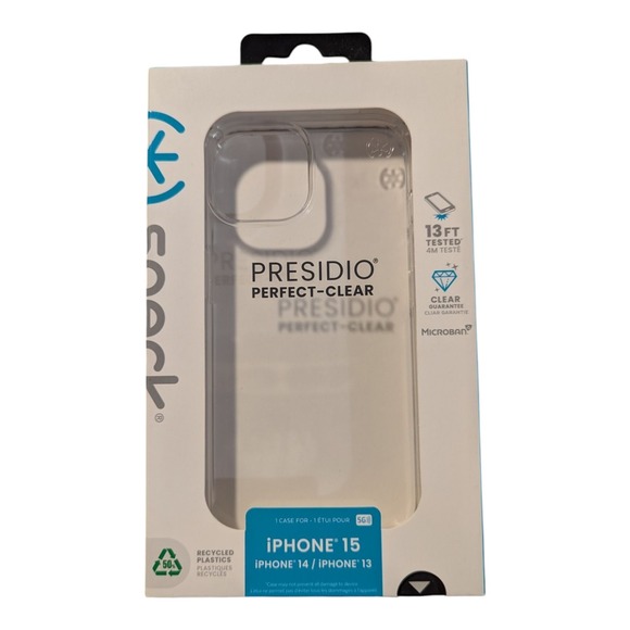 K9. Speck‎ Presidio Perfect-Clear Case for Apple iPhone 15 / 14 / 13 - Picture 1 of 1